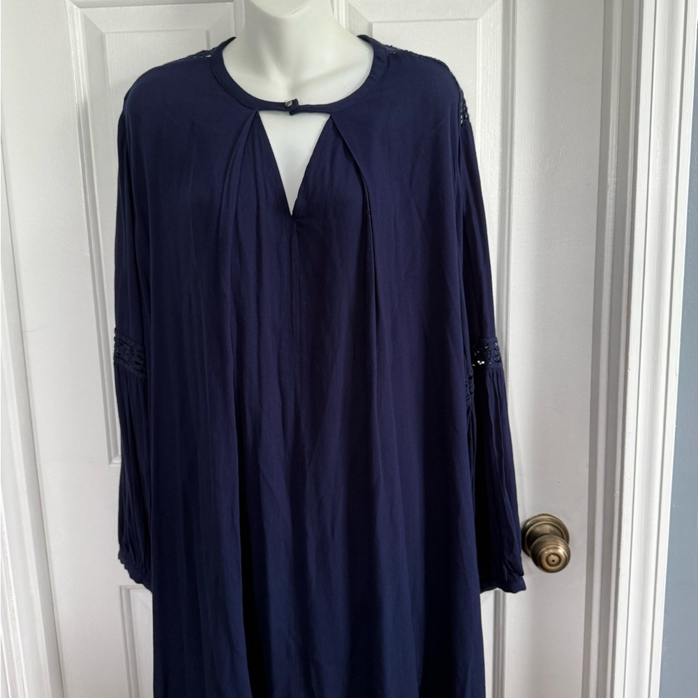 Navy Blue Long Sleeve Dress